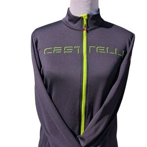Castelli Men's Black and Green Cycling Jacket